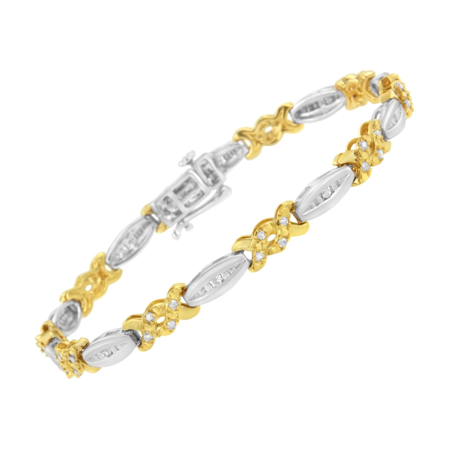10K Yellow Gold Plated .925 Sterling Silver 1/2 cttw Channel Set