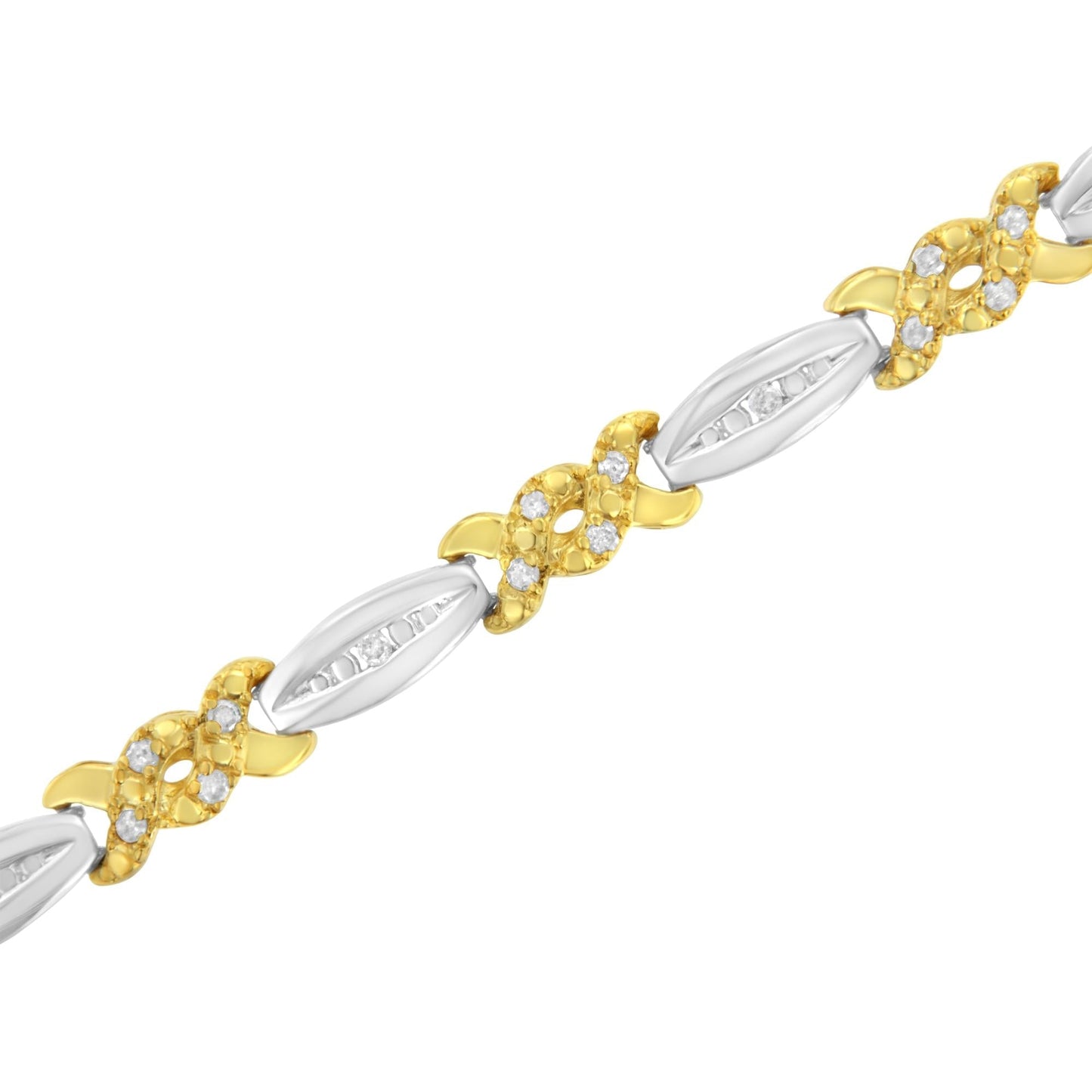 10K Yellow Gold Plated .925 Sterling Silver 1/2 cttw Channel Set