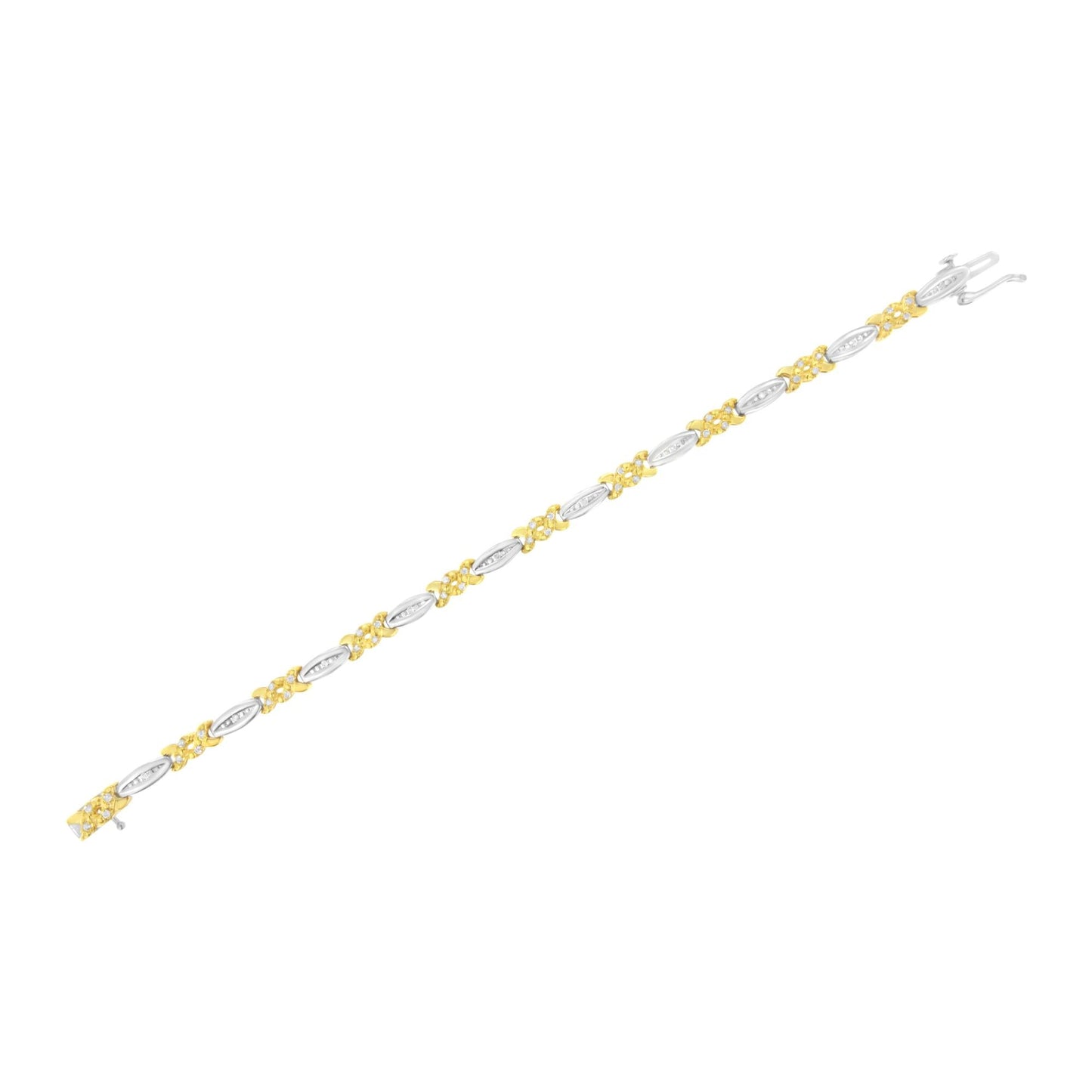 10K Yellow Gold Plated .925 Sterling Silver 1/2 cttw Channel Set