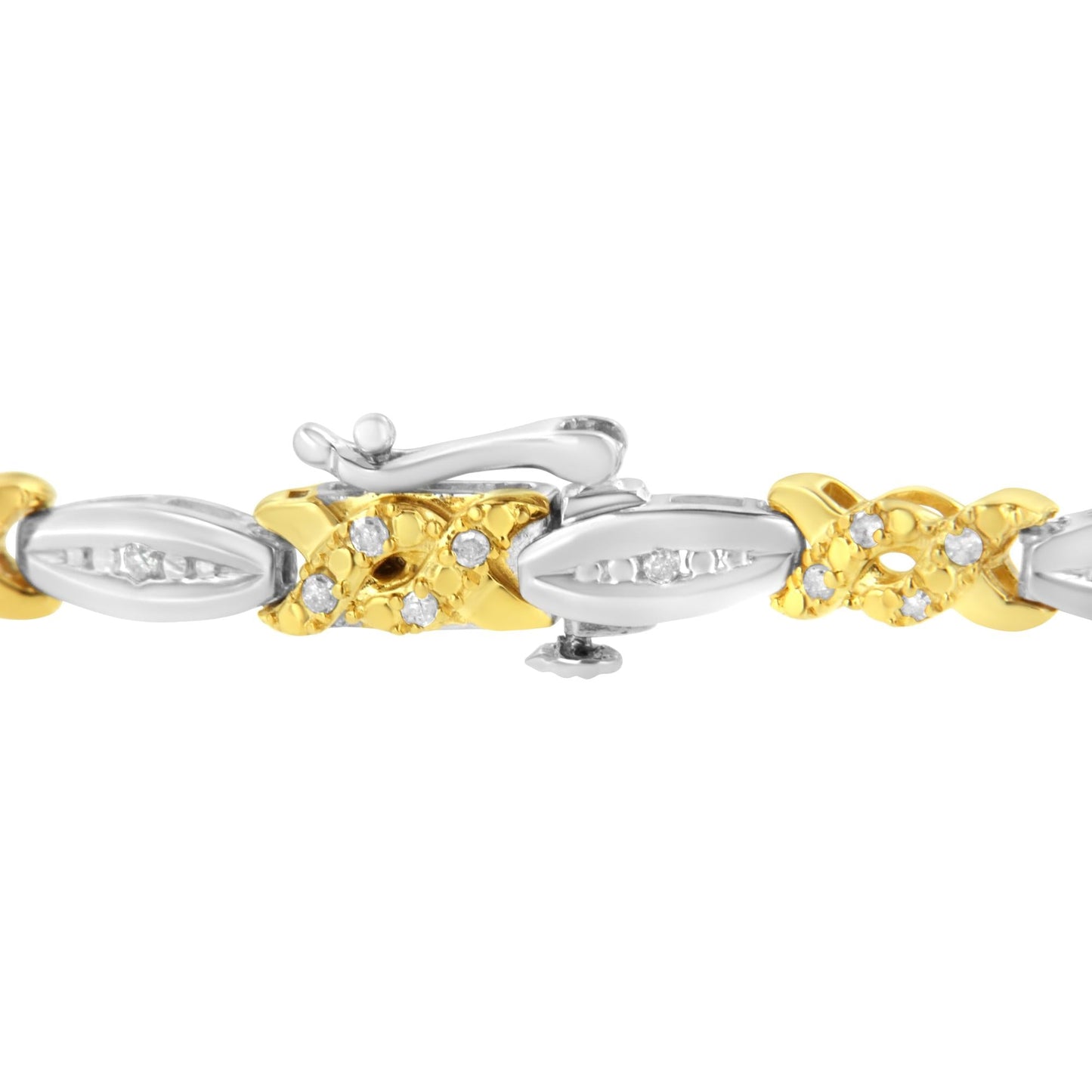 10K Yellow Gold Plated .925 Sterling Silver 1/2 cttw Channel Set